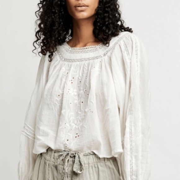 Free People Tops - 🚫⛔️SOLD⛔️🚫🆕Free People Embroidered Blouse